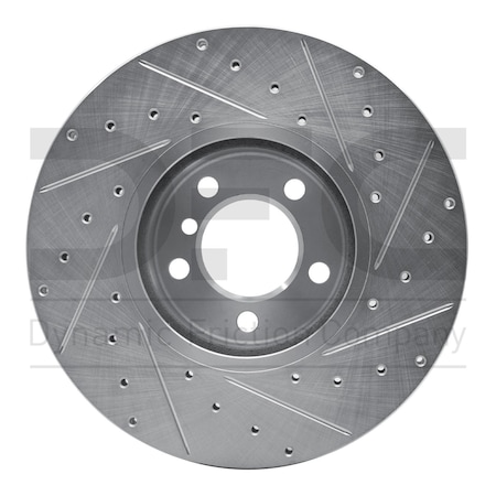 Dynamic Friction Co BRAKE ROTOR DRILLED AND SLOTTED SILVER 631-31108L